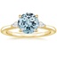18K Yellow Gold Aria Perfect Fit Three Stone Diamond Ring, smalltop view