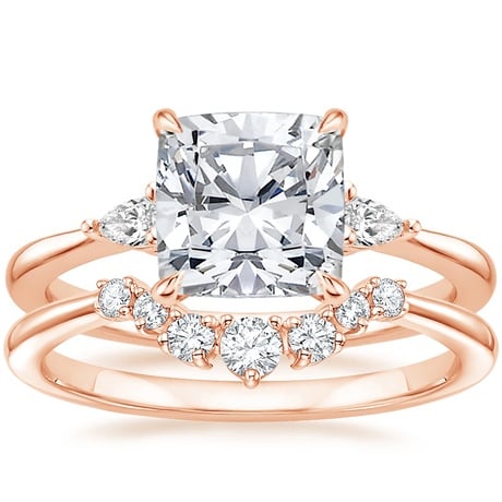 14K Rose Gold Aria Contoured Diamond Bridal Set
