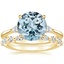 18KY Aquamarine Aria Diamond Ring (1/10 ct. tw.) with Versailles Diamond Ring (3/8 ct. tw.), smalltop view
