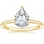 18K Yellow Gold Sydney Perfect Fit Hidden Halo Diamond Ring, smalltop view