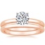 14K Rose Gold 2mm Comfort Fit Bridal Set