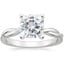18K White Gold Twisted Vine Solitaire Ring, smalltop view
