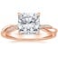 14K Rose Gold Petite Twisted Vine Hidden Halo Pavé Diamond Ring, smalltop view