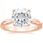 14K Rose Gold Twisted Vine Solitaire Ring, smalltop view