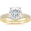 18KY Moissanite Ballad Diamond Ring (1/8 ct. tw.) with Flair Diamond Ring (1/6 ct. tw.), smalltop view