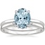 18KW Aquamarine Elodie Ring with Crescent Diamond Ring, smalltop view