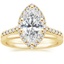 18K Yellow Gold Odessa Diamond Ring (1/4 ct. tw.) with Petite Comfort Fit Wedding Ring