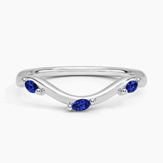 Willow Contour Sapphire Ring in Platinum