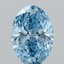 2.00 Ct. Fancy Vivid Blue Oval Lab Grown Diamond