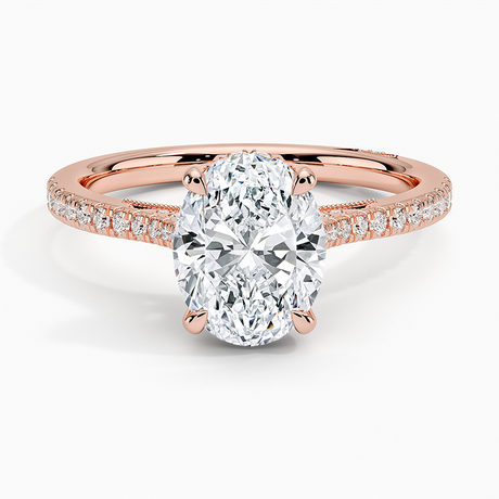 18K Rose Gold Simply Tacori Cathedral Diamond Ring (1/4 ct. tw.)