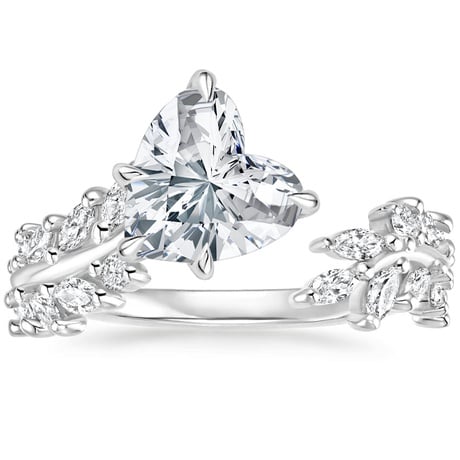 Asymmetrical Leaf Engagement Ring - Sweeping Ivy