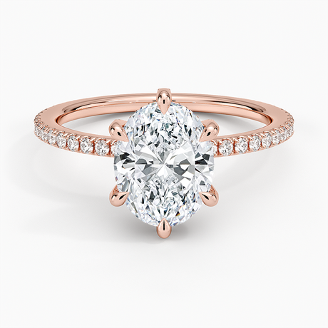 14K Rose Gold Viviana Three-Quarter Coverage Six-Prong Diamond Ring (1/3 ct. tw.)