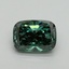 3.05 Ct. Fancy Vivid Pacific Green Cushion Lab Grown Diamond