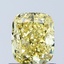 1.00 Ct. Fancy Vivid Yellow Cushion Lab Grown Diamond