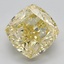 3.24 Ct. Fancy Vivid Yellow Cushion Lab Grown Diamond