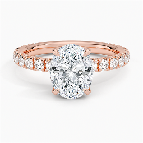14K Rose Gold Olympia Three-Quarter Coverage Diamond Ring