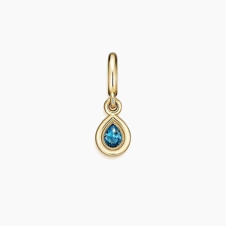 Pear London Blue Topaz Milgrain Bezel Charm