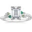 Platinum Arden Diamond Ring with Lab Emerald Accents, smalltop view