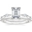 Platinum Aimee Marquise Diamond Ring (1/4 ct. tw.) with Aimee Milgrain Wedding Ring