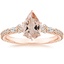 14K Rose Gold Primrose Diamond Ring, smalltop view