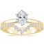 18K Yellow Gold Six-Prong 2mm Comfort Fit Ring with Luxe Lunette Diamond Ring (1/3 ct. tw.)