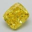 3.01 Ct. Fancy Vivid Yellow Cushion Lab Grown Diamond
