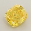 1.11 Ct. Fancy Vivid  Yellow Cushion Lab Grown Diamond