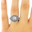 The Plumera Ring, smalltop view on a hand