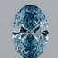 1.04 Ct. Fancy Vivid Blue Oval Lab Grown Diamond