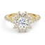 Custom Flower-Inspired Halo Diamond Ring