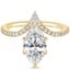 18K Yellow Gold Nouveau Diamond Ring, smalltop view