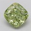 2.55 Ct. Fancy Green Cushion Lab Grown Diamond