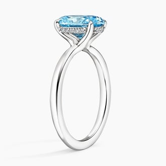 Freesia Hidden Halo Malibu Blue Lab Diamond Ring (2 ct. tw.)