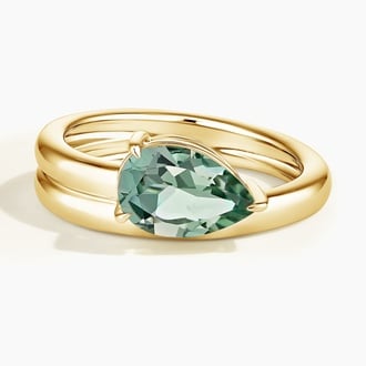 Talia Pear Prasiolite Pinky Ring