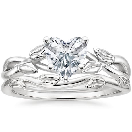 18K White Gold Budding Willow Ring with Winding Willow Ring