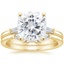 18KY Moissanite Tapered Baguette Diamond Bridal Set, smalltop view
