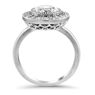 Custom Vintage-Inspired Bezel Halo Diamond Ring