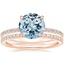 14KR Aquamarine Demi Diamond Ring with Luxe Ballad Diamond Ring, smalltop view