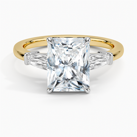 Mixed Metal Symphony Three Stone Diamond Ring