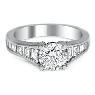 Custom Ring with Tapering Channel-Set Diamond Accents