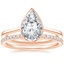 14K Rose Gold Petite Luna Bezel Ring with Luxe Ballad Diamond Ring (1/4 ct. tw.)