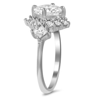 Custom Asymmetrical Compass-Point Diamond Ring
