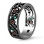Black Rhodium Leaves and Buds Diamond Ring, smallside view