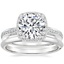 18K White Gold Tacori Dantela Bloom Diamond Ring with Tacori Founder's Petite Diamond Ring
