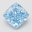 1.56 Ct. Fancy Vivid Blue Cushion Lab Grown Diamond