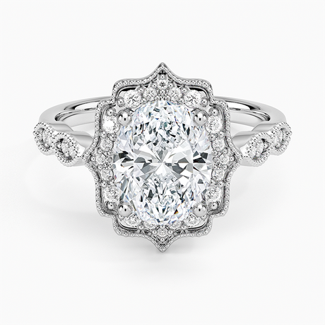 18K White Gold Cadenza Halo Diamond Ring