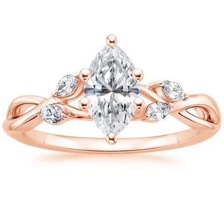 14K Rose Gold Willow Diamond Ring (1/8 ct. tw.) with Winding Willow Diamond Ring (1/8 ct. tw.)