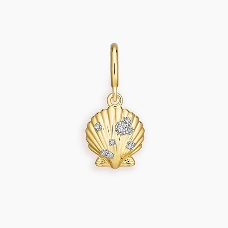 Shell Cultured Pearl and Diamond Charm