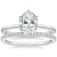 18K White Gold Petite Esme Solitaire Ring with Luxe Ballad Diamond Ring (1/4 ct. tw.)