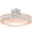 14K Rose Gold Luxe Perfect Fit Diamond Ring (1/4 ct. tw.) with Luxe Amelie Diamond Ring (1/2 ct. tw.)